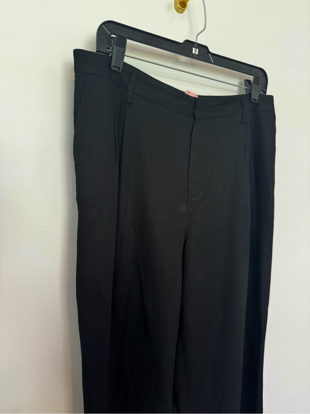 Vintage Linda Allard for Ellen Tracy Black Linen Silk Blend Trousers size 10